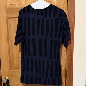 Marimekko Short Sleeve Long Shirt/Short Dress - Dark Blue and Black